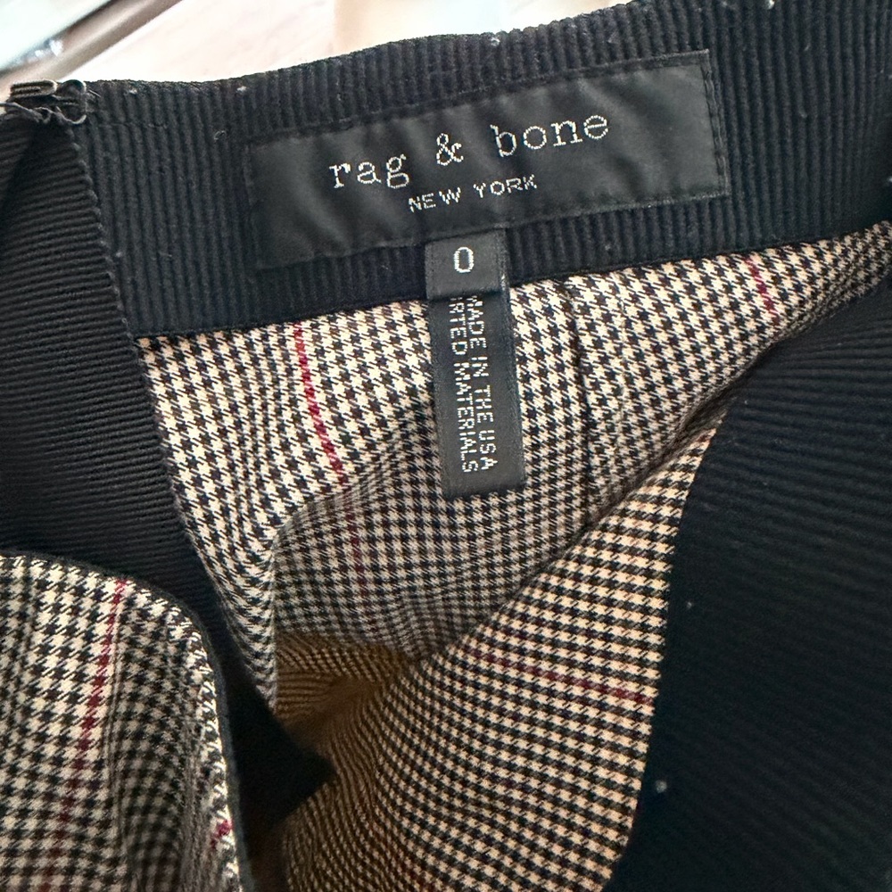 rag & bone  Houndstooth Plaid ankle pant